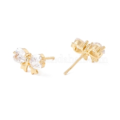 Clear Cubic Zirconia Bowknot Stud Earrings&nbsp;EJEW-F282-43G