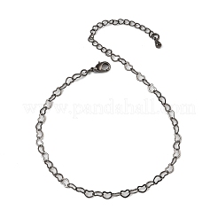Brass Heart Link Bracelets for Women&nbsp;BJEW-G735-07B