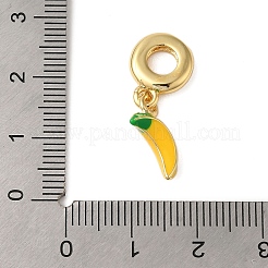 Rack Plating Brass Yellow Enamel Fruit European Dangle Charms&nbsp;KK-P279-36G
