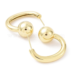 Rack Plating Brass Round Ball Stud Earrings&nbsp;EJEW-B027-10G