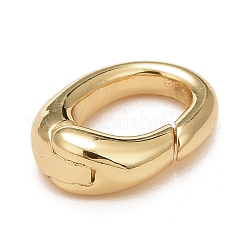 Rack Plating Brass Spring Gate Rings&nbsp;X-KK-M229-63G