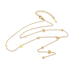 304 Stainless Steel Heart Lariat Y Necklaces for Women&nbsp;NJEW-C082-01G