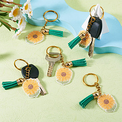 Acrylic Sunflower Pendant Keychains&nbsp;KEYC-TAC00010