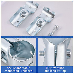 2Pcs Carbon Steel Pipe Clamp Bracket Set with Screw & Nut&nbsp;FIND-WH0141-160B
