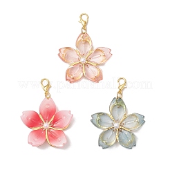 3Pcs 3 Colors Glass Pomegranate Flower Pendant Decorations&nbsp;HJEW-JM03399
