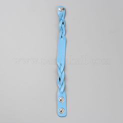 Imitation Leather Simple Plain Cord Bracelet with Buckles&nbsp;BJEW-TAC0010-01B-04