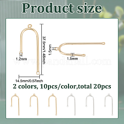 20Pcs 2 Colors Brass Pendants&nbsp;KK-BC0009-25