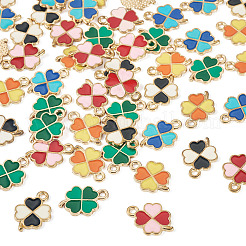 50Pcs 5 Colors Alloy Enamel Pendants&nbsp;ENAM-TA0003-81