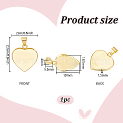 1Pc Heart 925 Sterling Silver Pendant Cabochon Settings&nbsp;STER-PH0004-20
