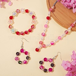300Pcs 6 Colors Spray Painted Crackle Glass Beads&nbsp;CCG-SZ0001-11A