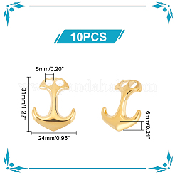 10Pcs Ion Plating(IP) 304 Stainless Steel Hook Clasps&nbsp;STAS-UN0048-07