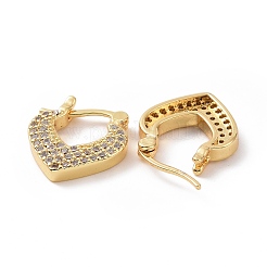 Cubic Zirconia Heart Hoop Earrings&nbsp;EJEW-C008-11G-01