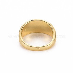 Rack Plating Light Gold Alloy Enamel Wide Band Rings&nbsp;RJEW-Q163-005-RS