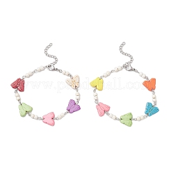 Butterfly Synthetic Turquoise Beads Link Bracelets for Women&nbsp;BJEW-JB12118