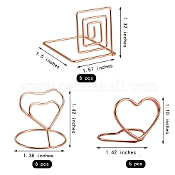 18Pcs 3 Style Carbon Steel Place Card Holders&nbsp;AJEW-SZ0001-80RG