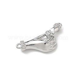 Brass Micro Pave Clear Cubic Zirconia Pendants&nbsp;KK-A300-15P