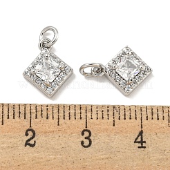 Brass Micro Pave Clear Cubic Zirconia Pendants&nbsp;KK-P275-32B-P