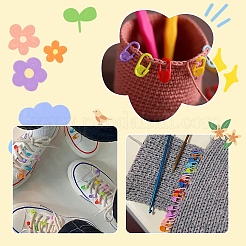 80Pcs 8 Colors Eco-Friendly ABS Plastic Knitting Crochet Locking Stitch Markers Holder&nbsp;FIND-YW0005-36