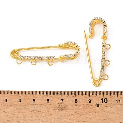 Iron Rhinestone Safety Pins Brooch Findings&nbsp;JEWB-E045-01A-G