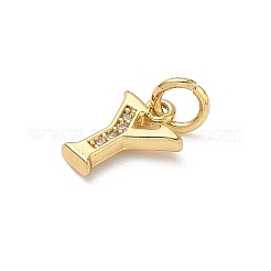 Brass Micro Pave Cubic Zirconia Charms&nbsp;KK-I382-03G-Y