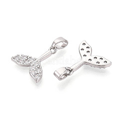 Brass Micro Pave Clear Cubic Zirconia Charms&nbsp;KK-N259-10P