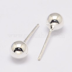 925 Sterling Silver Stud Earrings&nbsp;STER-K028-01S-4mm