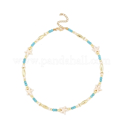 Synthetic Turquoise Beaded Necklace & Bracelet & Dangle Earring Sets&nbsp;SJEW-JS01361