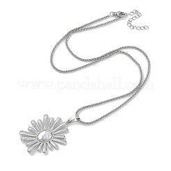 Rack Plating Brass Sun Pendant Necklaces&nbsp;NJEW-P317-07P