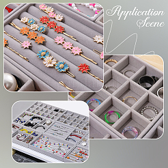 18 Grids Rectangle Wood Covered with Velvet Jewelry Trinket Display Trays&nbsp;AJEW-WH20054-062H-02