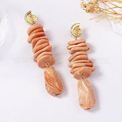 Alloy Resin Stud Dangle Earrings for Women&nbsp;WG65E85-01