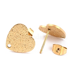 Ion Plating(IP) 304 Stainless Steel Stud Earring Findings&nbsp;EJEW-O104-14G