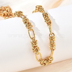 6MM 304 Stainless Steel Textured Byzantine Chain Necklaces for Women&nbsp;NJEW-G201-06G