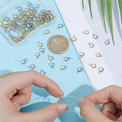 100Pcs 2 Colors 201 Stainless Steel Tube Bails&nbsp;STAS-PA0001-06B