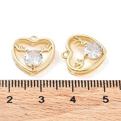 Brass Micro Pave Cubic Zirconia Pendants&nbsp;KK-K276-03G