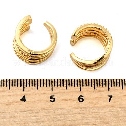 Brass Micro Pave Clear Cubic Zirconia Cuff Earrings&nbsp;EJEW-K309-08G