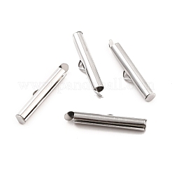 Non-Tarnish 304 Stainless Steel Slide On End Clasp Tubes&nbsp;STAS-C044-08C-P