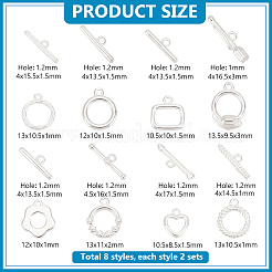8 Styles Brass Toggle Clasps&nbsp;KK-PH0010-65