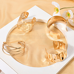4Pcs 4 Styles Alloy & Iron Bangles for Women&nbsp;BJEW-CY0001-01