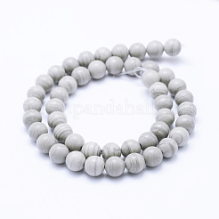 Natural Silver Line Jasper Beads Strands&nbsp;G-F531-8mm-O