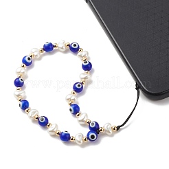 Handmade Evil Eye Lampwork Mobile Straps&nbsp;HJEW-JM00690