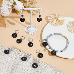 Acrylic Flat Round with Number Pendant Locking Stitch Markers&nbsp;HJEW-PH01838