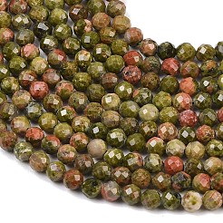 Natural Unakite Beads Strands&nbsp;G-B171-C03-4mm