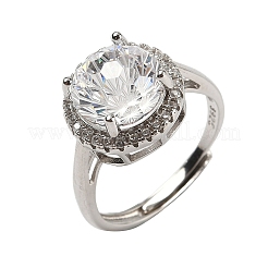 925 Sterling Silver Micro Pave Cubic Zirconia Finger Rings&nbsp;RJEW-B134-01A-03