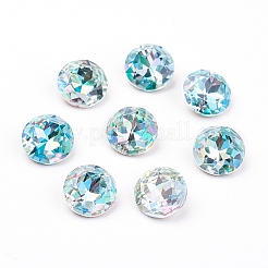 Pointed Back & Back Plated K9 Glass Rhinestone Cabochons&nbsp;RGLA-J012-8mm-202LS
