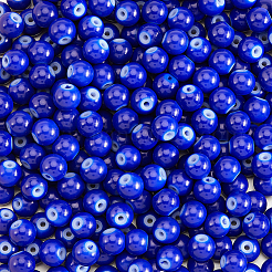 3 Strands Baking Paint Transparent Glass Round Bead Strands&nbsp;DGLA-PA0001-02A