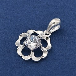 Fine Silver Pave Clear Cubic Zirconia Charms&nbsp;STER-P069-03A-S