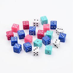 Chunky Mixed Color Acrylic Dice Beads&nbsp;X-MACR-3030