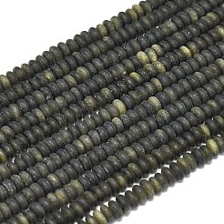 Natural Golden Sheen Obsidian Beads Strands&nbsp;G-P575-A29-4x2mm