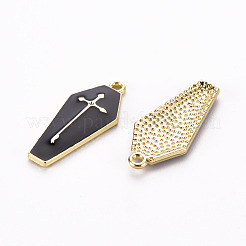 Rack Plating Alloy Enamel Pendants Rhinestone Settings&nbsp;X-ENAM-N052-001A-LG-RS
