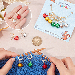 Aluminum Bell Charm Locking Stitch Markers&nbsp;HJEW-PH01776
